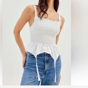 White Urban Outfitters Smocked Top